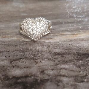 Judith Ripka Silver Textured Heart Ring